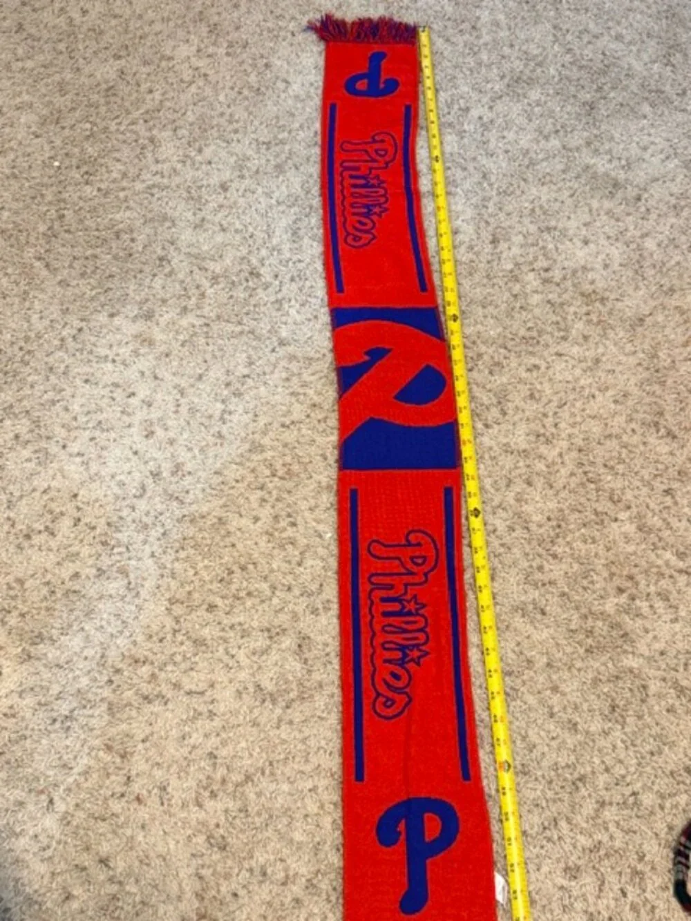 Vintage Philadelphia Phillies Scarf MLB Baseball Red Blue Winter Forever Schmidt